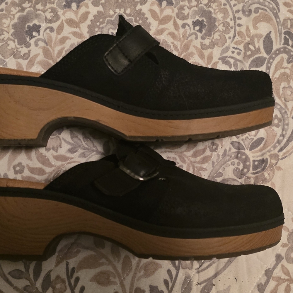 Cute Clarks Black Clogs 8M LNC - Picture 4 of 6